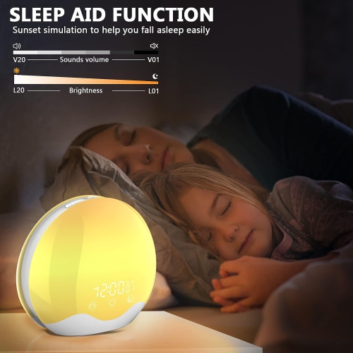 Sunrise Clock Wake-up Light Colorful Atmosphere Night Light LED Alarm Clock
