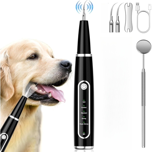 Dog Plaque Remover for Teeth,Dog Teeth Cleaning Kit with LED Light and 5 Modes,Teeth Cleaner for Dogs & Cats