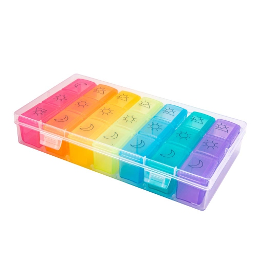 Weekly Pill Organizer 3 Times A Day Medication Case 7 Day Pill Box Vitamin Pill Case
