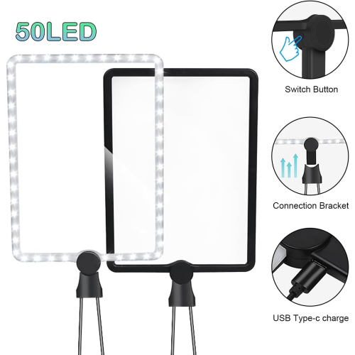 Hand-Free Magnifying Glass with Light,Neck Wear Large Magnifier,Flexible Gooseneck Magnifier for Elderly Reading Sewing