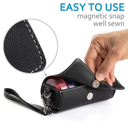 Weekly Pill Organizer Daily Pill Box with PU Leather Case Medicine Organizer 7 Day Pill Container-Colorful