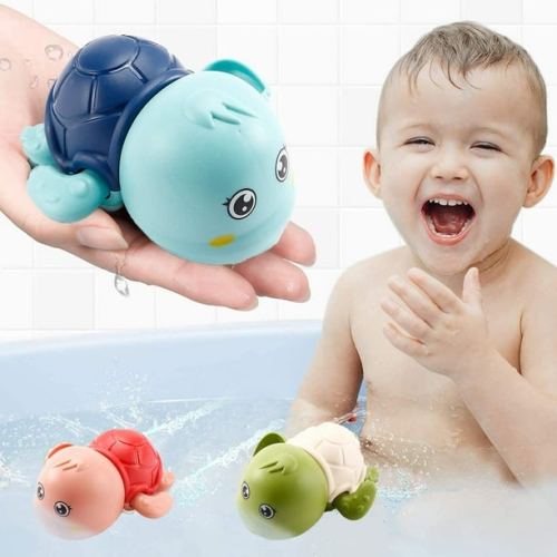 Baby bath toys, suitable for 1 year old kids, toddler toys, chain up swimming turtle toys, floating baby pool bathtub toys