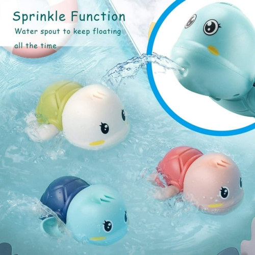 Baby bath toys, suitable for 1 year old kids, toddler toys, chain up swimming turtle toys, floating baby pool bathtub toys