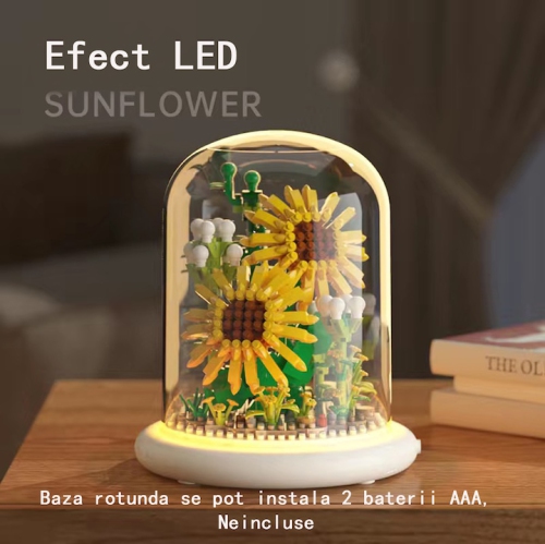 Eternal life bouquet sunflower flower building blocks flower small particles assembled puzzle micro particles toy birthday gift