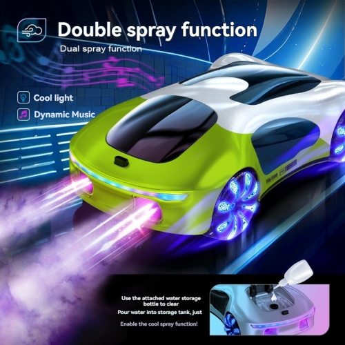 A dazzling remote control stunt car that can rotate 360 degrees and has eye-catching paint, making it a great birthday gift for boys - Green