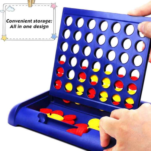 3D Four in a Row children's puzzle game suitable for children aged 5 and above and family gatherings Four-player Bingo board game