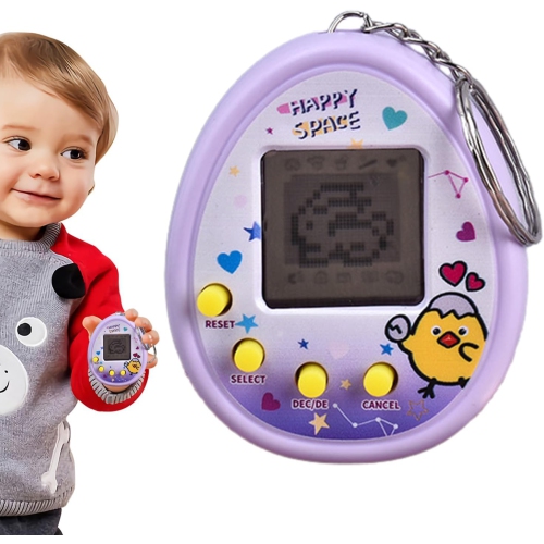 Pet Virtual Machine | Tamagotchi Game with 9 Feeding Modes | Retro Virtual Toy Pet | Retro Portable Game Console - Purple