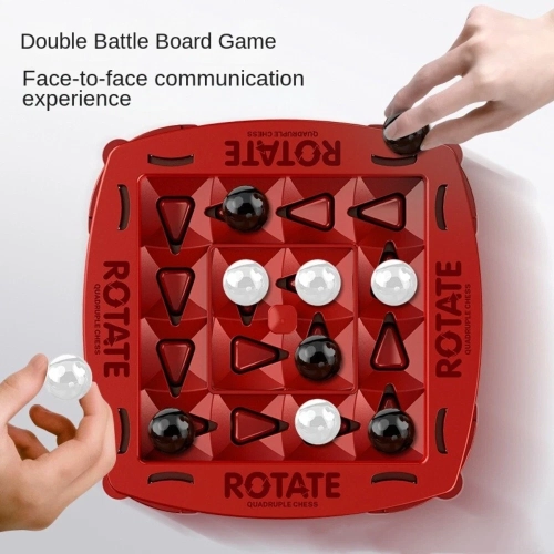 IQ skill development track logic board game parent-child time, puzzle rotating chess black and white four-in-one game strategy toy