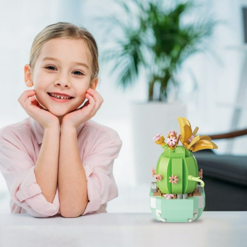 Adult succulent flower building blocks, plant series, home office decoration building block sets, plant building block toys, Mother's Day holiday