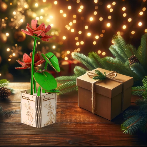 3D Wooden Jigsaw Puzzle Gardening Series Lotus Model Building DIY Science Kit Birthday Suitable for Adults and Teens, Birthday Gift