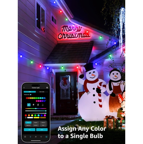 Lepro ZB1 AI Smart String Lights APP Control, 100ft RGB+IC+Warm White Patio Lights 30 LED Bulbs, Alexa Google Enabled Outdoor Lights, AI Generated
