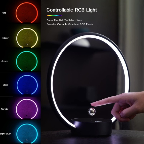 Suspended Moon Lamp - Magnetic Floating RGB Night Light, Touch Control, Bedroom/Office Rotating Decor, Unique Tech Gift