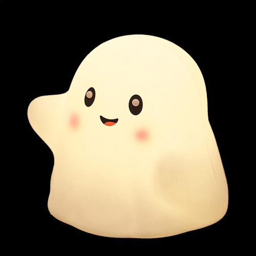 GREEN SCENIC  Halloween Silicone Ghost Night Light | Three-Speed Touch Dimming | Baby Room Safety Night Light | Soft Light Without Glare