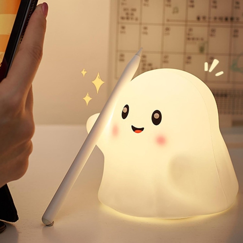 Halloween silicone ghost night light | Three-speed touch dimming | Baby room safety night light | Soft light without glare | Bedroom/camping