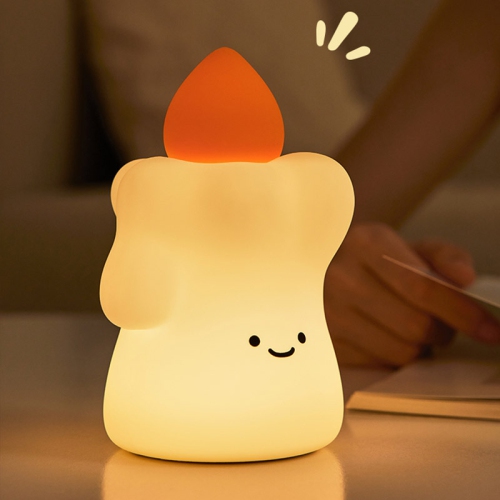 Candle pat lamp night light - three levels of touch, soft light, food-grade silicone material, exquisite gift recommendation