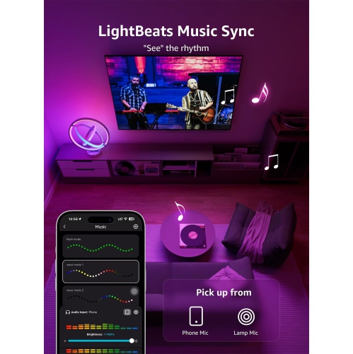 Lepro AI Smart Table Lamp, RGBIC Addressable LED Lamp Alexa Google Compatible, LightBeats Music Sync, Color Changing Modern Desk Lamp