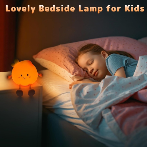 Peach night light - three levels of dimmable warm light, 600mAh battery, portable baby room/bedroom/gift