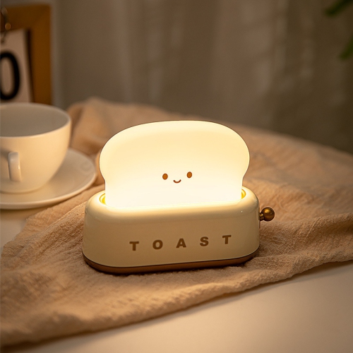 Yellow toaster Night Light - Rechargeable, Dimmable & Timer, 800mAh Battery, Cute Smile Design for Nursery/Bedroom/Decor