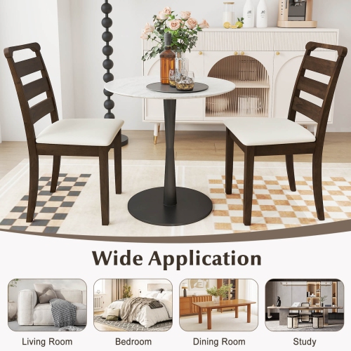 Costway Modern Dining Chair Set of 2/4 Upholstered Farmhouse Chairs with Rubber Wood Frame