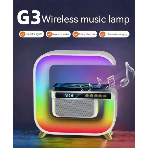 Bluetooth Speaker Smart Phone Wireless Charging Digital Alarm Clock RGB Light
