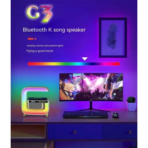 Bluetooth Speaker Smart Phone Wireless Charging Digital Alarm Clock RGB Light