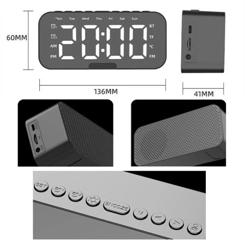 Smart Bluetooth audio electronic multi-function clock student wake-up alarm clock artifact wireless small speaker high sound quality