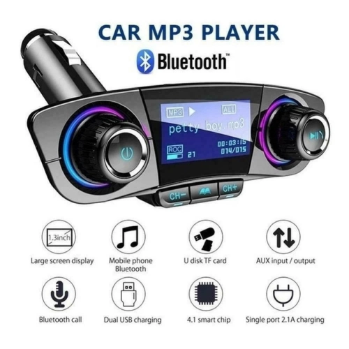 Émetteur FM pour l'auto compatible Bluetooth Kit chargeur lecteur MP3 Adaptateur USB H7K0