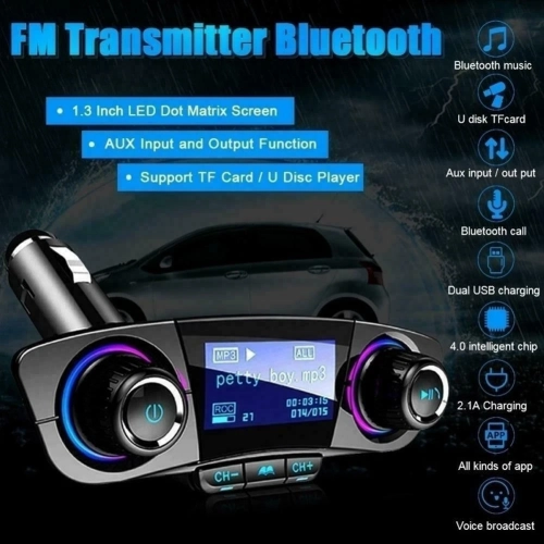 Émetteur FM pour l'auto compatible Bluetooth Kit chargeur lecteur MP3 Adaptateur USB H7K0