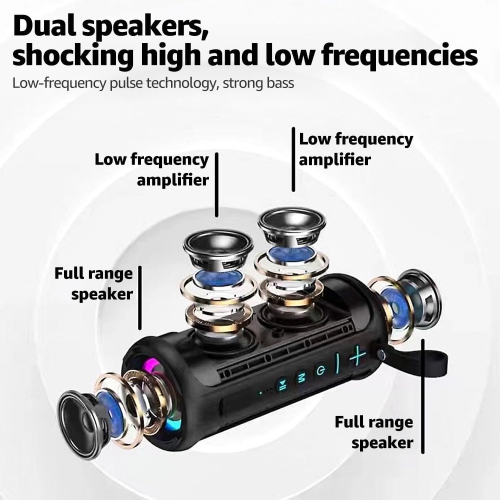 Wireless Speaker - Superior HD Sound, Ultra-Portable Wireless Design, IPX6 Waterproof, 6 Hours Extended Play Time, TWS Pairing, Great for Home,