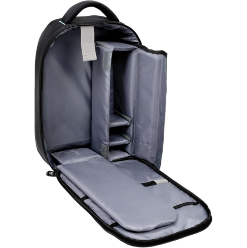 Vespera Foam Padded Backpack with Storage Space Straps and Pockets - Black