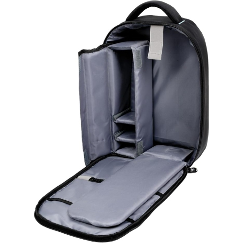 Vespera Foam Padded Backpack with Storage Space Straps and Pockets - Black