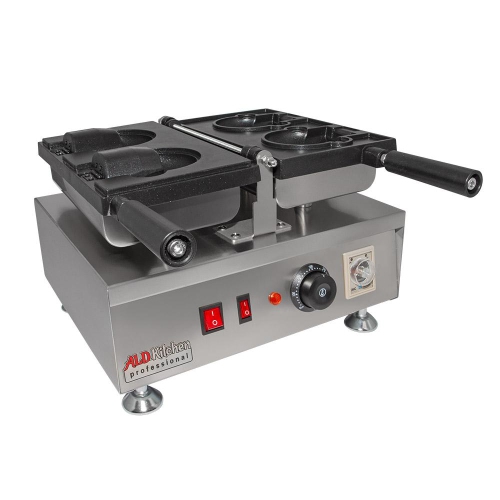 AP-196 Taiyaki Bear Waffle Maker | Bear Shaped Waffles Taiyaki Iron | Stainless Steel | 2 Bear Head Waffles | 110V