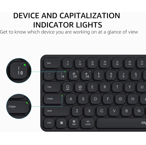 Rapoo 9010M Wireless Keyboard and Mouse Combo - Multi-Device Bluetooth 5.0/4.0, 2.4GHz, Silent Click, 4-Device Support, Compatible with Windows, Mac,