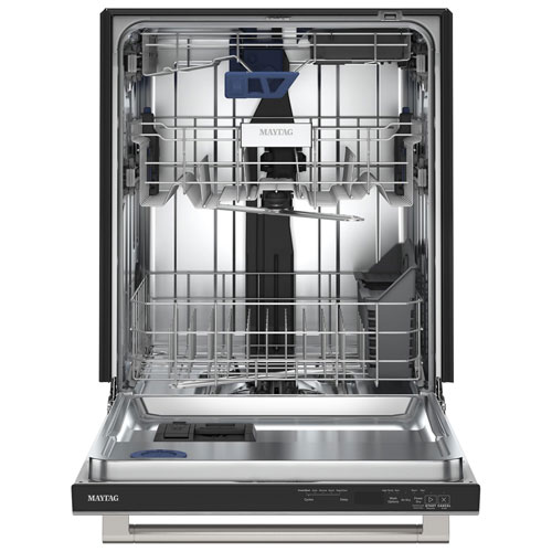 Lave-vaisselle encastrable 24 po 47 dB avec cuve en inox et troisième panier de Maytag - Inox résistant à la rouille