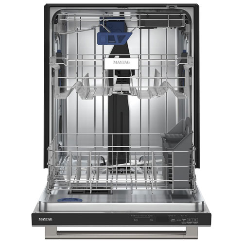 Lave-vaisselle encastrable 24 po 47 dB avec cuve en inox et troisième panier de Maytag - Inox résistant à la rouille