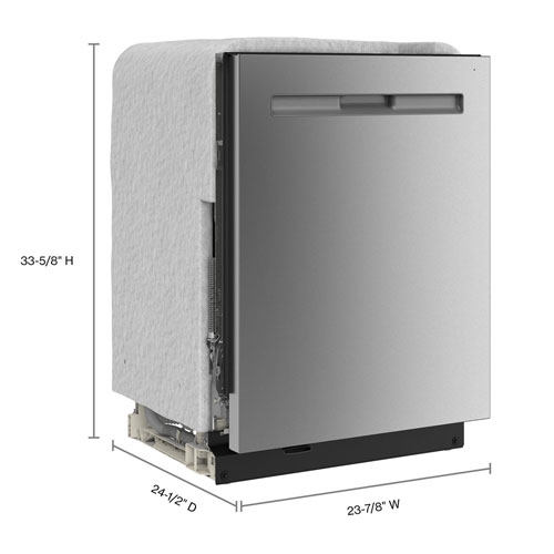 Lave-vaisselle encastrable 24 po 47 dB avec cuve en inox et troisième panier de Maytag - Inox résistant à la rouille