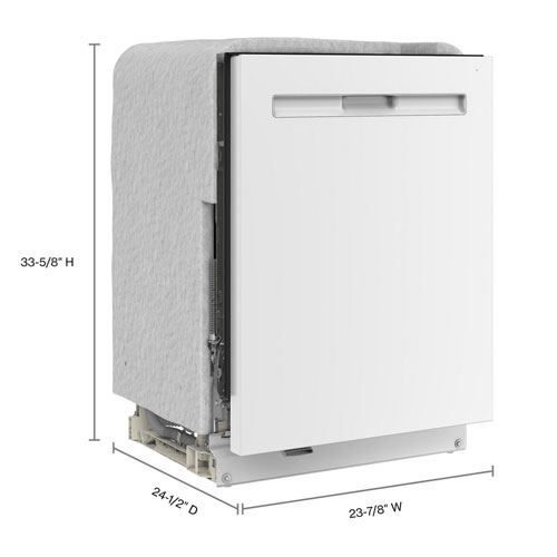 Lave-vaisselle encastrable 24 po 47 dB avec cuve inox et troisième panier de Maytag - Blanc