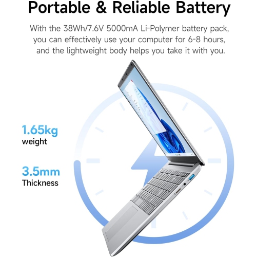 jumper EZbook S7Hi 15.6 Inch Laptop - 4GB RAM, 128GB Storage, Intel 5205U Processor, Windows 11, Office 365 for Business and Students