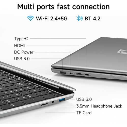 jumper EZbook S7Hi 15.6 Inch Laptop - 4GB RAM, 128GB Storage, Intel 5205U Processor, Windows 11, Office 365 for Business and Students