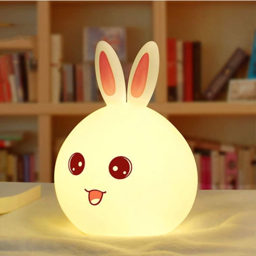 Rabbit lamp, rabbit LED night light, children's night light, baby sleep night light, USB silicone touch control touch sensor lamp