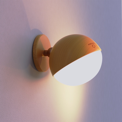 GREEN SCENIC  Touch Wooden Wall Lamp - Stepless Dimming, Magnetic, Simple And Modern, Rotatable Led Night Light, Magnetic Wireless, Adhesive Backing