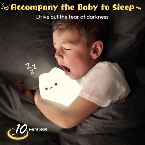 Veilleuse pour enfants en forme d'ours polaire – changement de couleur coloré, protection des yeux, sécuritaire, portative, décoration apaisante pour