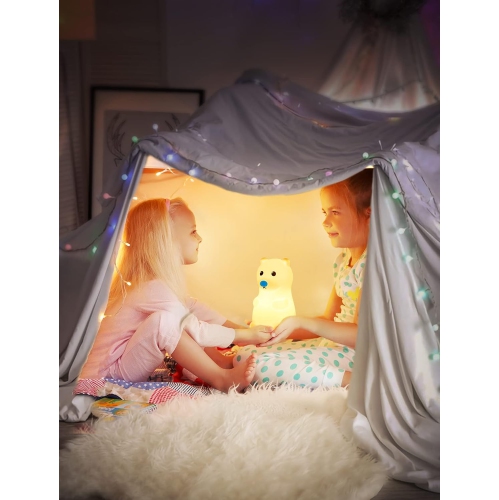 Veilleuse pour enfants en forme d'ours polaire – changement de couleur coloré, protection des yeux, sécuritaire, portative, décoration apaisante pour