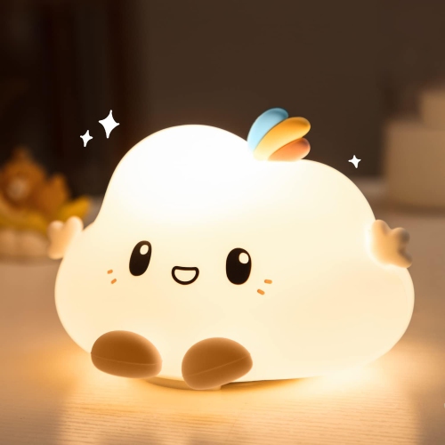 GREEN SCENIC  Little Cloud Night Light - Cute Design, Portable, Eye Protection, Colorful Color Changing And Dimmable, Silicone Night Light, Perfect
