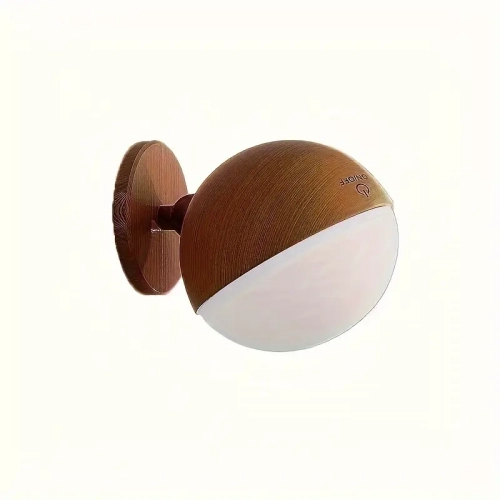 Touch wooden wall lamp - stepless dimming, magnetic, simple and modern, rotatable LED night light, magnetic wireless, adhesive backing design
