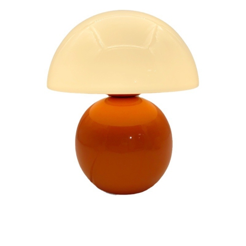 Ceramic base mushroom night light-art glass ceramic base decoration bedside lamp bedroom desk creative atmosphere night light