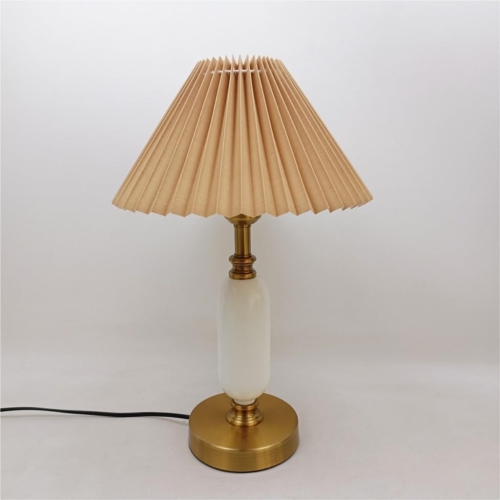 Retro bedroom bedside table lamp, disassembled KD lampshade, living room and bedroom decorative night light, creative pleated table lamp, office