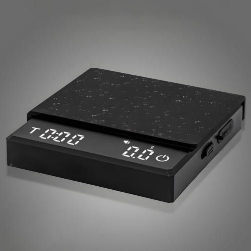 Barista coffee scale - heat-resistant silicone shell, automatic peeling, home kitchen baking scale timer, suitable for espresso/hand-poured coffee