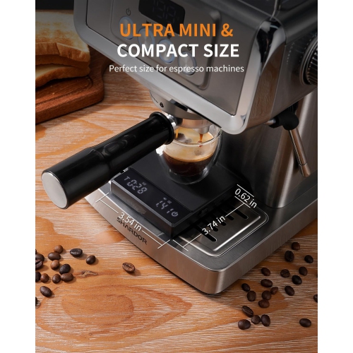 Smart coffee scale with timer - 0.1g accuracy, three brewing modes, Type-C interface, hand-poured coffee electronic scale, a must-have for baristas