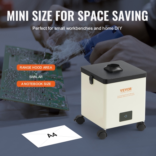VEVOR 100W Solder Fume Extractor, Soldering Smoke Extractor with 3-Stage Filters, 240 m³/h Strong Suction Smoke Absorber and Purifier for Soldering,